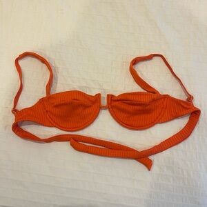Monday Swimwear papaya wide rib Bikini Top small orange